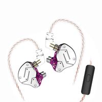 KZ ZSN Wired Earphones Yinyoo Extra Bass High Fidelity Earbuds with Hybrid Balanced Armature Driver & 3.5mm Audio Plug Detachable Cable Noise Isolating Headset Headphones for Sports(Purple mic)