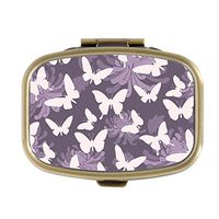 Custom Fashion Rectangular Pill Box Medicine Tablet Holder Wallet Organizer Pocket Case (Butterflies & Flowers)