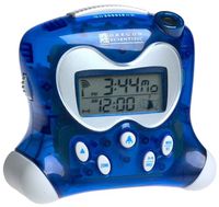 Oregon Scientific RM313PNA_BL Model RM313PNA Projection Atomic Alarm Clock, Indoor Thermometer, HiGlo Electro-luminescent Backlight, Crescendo Alarm with Snooze Function, Blue