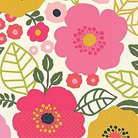 Amscan 501735 Spring Coral Floral Beverage Napkins, Standard, Multicolor