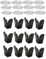 12 Black Party Favors Elegant Chinese Take-out Box 1pint with 12 Gift Seals