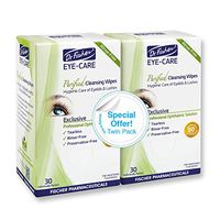 Dr. Fischer Premium, Purified, Non-Irritating & Hypoallergenic Eyelid Wipes Pre-moistened for complementary treatment of Red Eye, Dry Eye, and Blepharitis & Conjunctivitis Cleanses Make-up (Twin Pack)
