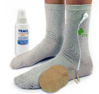 Premium Conductive Socks Pair Package for TENS Pain Treatment, Earthing, Tarsal Tunnel, Inflammation, Arthritis, Nerve and Joint Pain Electrotherapy (1 Pair - Silver Thread – One Size Fits Most)