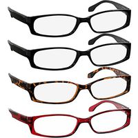 Reading Glasses 2.25 2 Black Tortoise Red (4 Pack) F503 TruVision