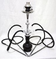 4 Hose Hookah Shisha Pipe - THE ONYX Black 22" Sheesha Narghile Party Smoking...