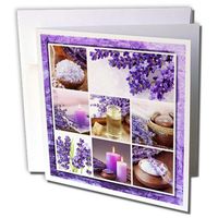 3dRose Lavender Spa Collage 6 x 6 Inches Greeting Cards, Set of 12 (gc_41312_2)