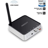 Friencity 264ft Long Range Bluetooth V5.0 Transmitter Receiver for TV PC Home Stereo, Wireless Bluetooth Audio Adapter with Digital Optical RCA 3.5MM Aux, aptX HD & Low Latency & Fast Dual Link