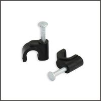 Steren 200-960 RG6 Cable Mounting Clips W/Nail Black (100 pack)