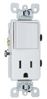 Leviton 5625-W 15 Amp, 120 Volt, Decora Single-Pole, AC Combination Switch, Commercial Grade, Grounding, White
