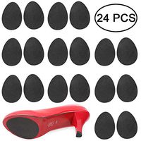TIHOOD 12 Pairs Self Adhesive Anti Slip Grips Shoes Sticker High-Heeled Sole Pads Protector No Slip Cushion Heel Replacement Pad Prevention Tape Black