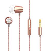 Rapoo in-Ear Earbud Headphones, Hi-Fi Stereo Sound Earphones for iPhone, iPod, iPad, Samsung and Mp3 Players with 3.5mm Jack Plug-Rose Gold