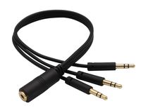zdyCGTim 3.5mm Audio Y Splitter Headphone Cable 3.5mm 1/8" inch Female to 3 3.5mm 1/8" inch Male Headset Mic & Stereo Audio Y Splitter Cable for Smartphone to Soundbox Adapter(30 CM/12 inch) (3-Pole)
