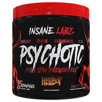 Insane Labz Hellboy Edition, High Stimulant Pre Workout Powder and NO Booster with Beta Alanine, L Citrulline, and Caffeine, Boosts Focus, Energy, Endurance, Nitric Oxide Levels, 35 Srvgs, Fruit Punch