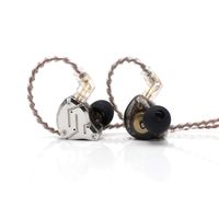 KZ ZS10 Pro 4BA+1DD Hybrid in-Ear Earphone with High Resolution 075mm 2pin Connector Detachable Cable (with MIC, Gray)