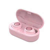 Wireless Earbuds, Bluetooth 5.0 Headphones 4H Continuous Playtime Touch Control Waterproof TWS Stereo in-Ear Earpiece with Charging Case, Deep Bass Built-in Mic Sports Bluetooth Headset (Pink)