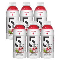 COCO5 Clean Sports Hydration Cherry Flavor | 100% Natural | 50% Less Sugar | Nothing Artificial | Non-GMO | Gluten Free | Developed by Pro Trainers for Pro Athletes | 16.9 OZ (Pack - 6)