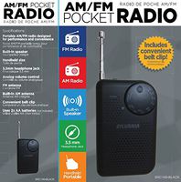 Portable AM/FM Pocket Radio With Built-In Speaker, Blue