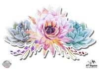 GT Graphics Succulents Flowers Cute Watercolor - 12" Vinyl Sticker Waterproof Decal