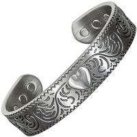 Holistic Magnets® Womens Copper Bracelets for Arthritis Pain Relief (Tarnish-Free) Solid Copper Magnetic Bracelet Tendonitis Joint Wrist Healing Bangle (PH)-Heart (L: Wrist 7.7-8.75 inch)