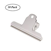 4 Inch Large Bulldog Clip, Coideal 10 Pack Silver Stainless Steel File Money Binder Clips Clamps/Metal Food Bag Paper Clips for Home Office School Supplies (Square)