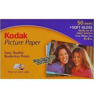 Kodak 2-sided Borderless Soft Gloss Picture Paper - 4x6" - 50 Sheets