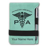 Mini Notepad, PA Physician Assistant, Personalized Engraving Included (Teal)