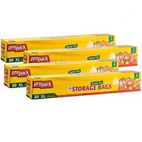 ProPack Disposable Plastic Storage Bags With Original Twist Tie, XL 2 Gallon Size, 120 Bags, Great For Home, Office, Vacation, Traveling, Sandwich, Fruits, Nuts, Cake, Cookies, Or Any Snacks (4 Packs)