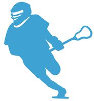 hBARSCI Lacrosse Player Vinyl Decal - 5 Inches - for Cars, Trucks, Windows, Laptops, Tablets, Outdoor-Grade 2.5mil Thick Vinyl - Sky Blue