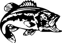 ELKS Unique Design Bass Fish Mouth Open CAR Decal Sticker, White, 16 Inch, Die Cut Vinyl Decal, for Windows, Cars, Trucks, Toolbox, Laptops, MacBook-virtually Any Hard Smooth Surface