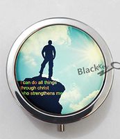 BlackKey I Can Do All Things Through Christ Who Strengthens Me 3-Compartment Decorative Pocket Gift Box Case Organizer for Pill, Color 1 -1487
