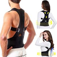 ZJchao Lumbar Back Brace Posture Corrector Belt, Prevents Slouching Sit Work, Lower and Upper Adjustable Support Band Relieve Neck Spine Pain Thoracic Pressure (S)