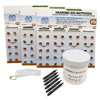 America Hears Hearing Aid/Amplifier Supply Kit (120 Size 312 Batteries, Dry jar, 6 Cleaning Brushes and Battery Travel case