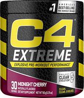 C4 Extreme Pre Workout Powder Midnight Cherry | Sugar Free Preworkout Energy Supplement for Men & Women | 200mg Caffeine + Beta Alanine + Creatine | 30 Servings