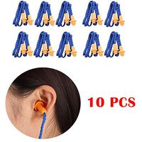 Earplugs SENRISE Soft Silicone Corded Ear Plugs Reusable Hearing Protection Earplugs for Sleeping, Working, Swimming, Learning (10 Pairs, Blue)