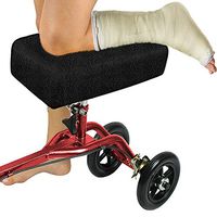 FunCee Pads Cover for Knee Walker, Soft Plush Faux Sheepskin Knee Scooter Rest Cushion Cover, Leg Cart for People with Limited Mobility for Men & Woman, Available for Most Knee Roller Scooter (Black)