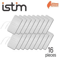 iStim Super Soft 2"x2" TENS Unit Electrodes for TENS Massage EMS - 100% Japanese Gel (2"x4" - 16 Pieces)