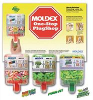 Moldex One-Stop PlugShop Earplug Dispenser Starter Kit (Contains 3 Dispensers Of 250 Pair Pura-Fit, 250 Pair Going Green And 250 Pair SparkPlugs Earplugs