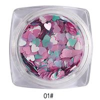 Nail Art,Putars Fashion Sexy 7g Mixed Heart Thin Nail Art Glitter Paillette Nail Tip Gel Polish Decoration (A)