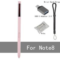 Biuboom Galaxy Note 8 Pen,S-Pen Replacement Parts Stylus for Samsung Galaxy Note 8 N950U N950W N950FD N950F +USB C to USB Adapter+Tips/Nibs+Wrist Hand Strap (Pink)