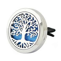 joymiao Car Aromatherapy Essential Oil Diffuser Locket Stainless Steel Vent Clip Perfume Jewelry 8 Felt Pad