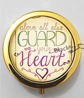 BlackKey Above All Else Guard Your Heart 3-Compartment Decorative Pocket Gift Box Case Organizer for Pill, Color 2 -1114