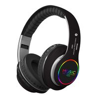 Bluetooth Over Ear Headphones, LED Light Up Wireless Headphones,Hi-Fi Stereo Foldable Wireless/Wired Headsets with Mic,Micro SD/TF, FM for iPhone/Samsung/iPad/PC/Kindl/Laptop/TV(Black)