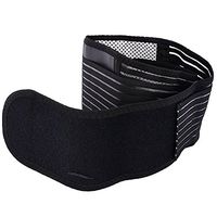 Jlong Double Pull Lower Back Support Brace Lumbar Waist Belt Breathable Black Belt