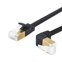Cat7 Flat Ethernet Cable, CableCreation Down Angle SSTP Shielded Ethernet Network Patch Cable cat 7(Category 7), 5m（16.4FT）, Black