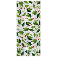Swirling Holly Leaves Multi Colored Plastic Party Bags | Supply, 240 Ct.