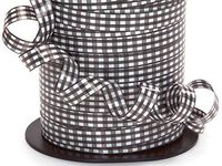 Black and White Buffalo Plaid Curling Ribbon, 3/8 inch X 250 Yards - White Black Gingham Check Ribbon