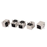 uxcell a15031900ux0241 USB-B Type 90 Degree Right Angle PCB Socket Female Connector Pack of 5
