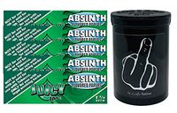 Herb Airtight Container Fresh Kettle with Juicy Jay's Absinth 1.25 Flavored Hemp Rolling Papers 5 Count DC Crafts Nation- Middle Finger
