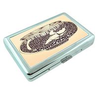Fish Bowl Em1 Hip Silver Cigarette Case Id Holder Metal Wallet 4" X 2.75" RFID Protection