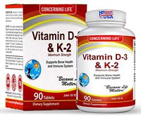 Vitamin D3 K2 (MK7) Supplements - Bone & Heart Health - Vitamin D & K2 Complex - Three Month Supply Vitamin K2 with d3 Chewable Calcium Supplements